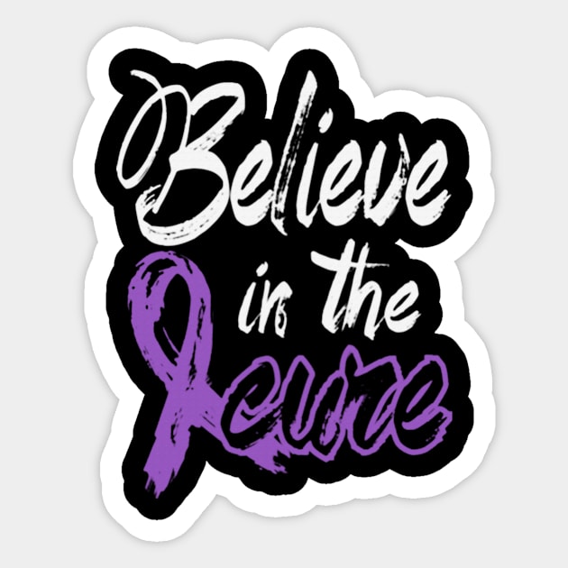 Believe In The Cure Gastric Cancer Awareness Periwinkle Ribbon Warrior Support Survivor Sticker by celsaclaudio506